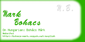 mark bohacs business card